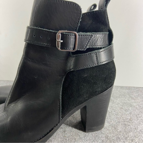 Lavorazione Artigiana Italy Super Soft Black Leather Suede Wrap Ankle BootsSize7 - Picture 2 of 13